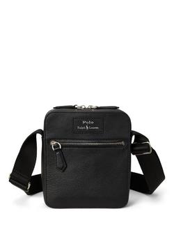 Ralph Lauren Pebble Grain Leather Crossbody Bag, Black - view 2, Black