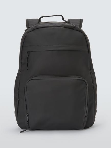 John Lewis Lightweight Rubberised Backpack, Large, Black