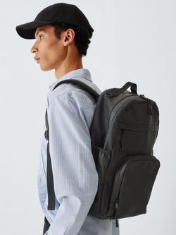 John Lewis Lightweight Rubberised Backpack, Large - view 2, Black