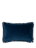 Truly Fringed Velvet Lumbar Cushion Cover