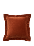 Truly Flanged Square Velvet Cushion Cover, Burnt Orange
