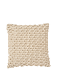 Truly Lombard Knotted Square Cushion Cover, Ecru