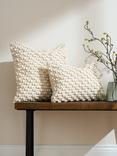 Truly Lombard Knotted Square Cushion Cover, Ecru