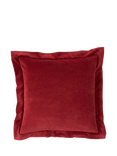 Truly Flanged Square Velvet Cushion Cover, Red