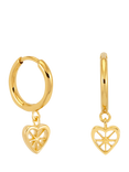 Rachel Jackson London Heart Huggie Hoop Earrings, Gold