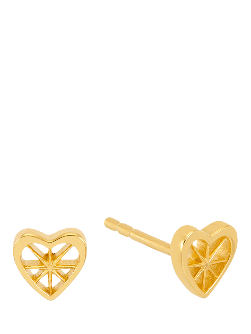 Product image 1 of 4, which shows Rachel Jackson London Love Story Heart Stud Earrings, Gold