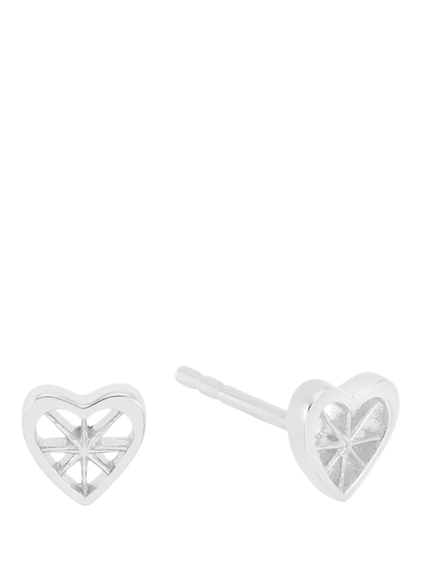 Product image 1 of 4, which shows Rachel Jackson London Love Story Heart Stud Earrings, Silver