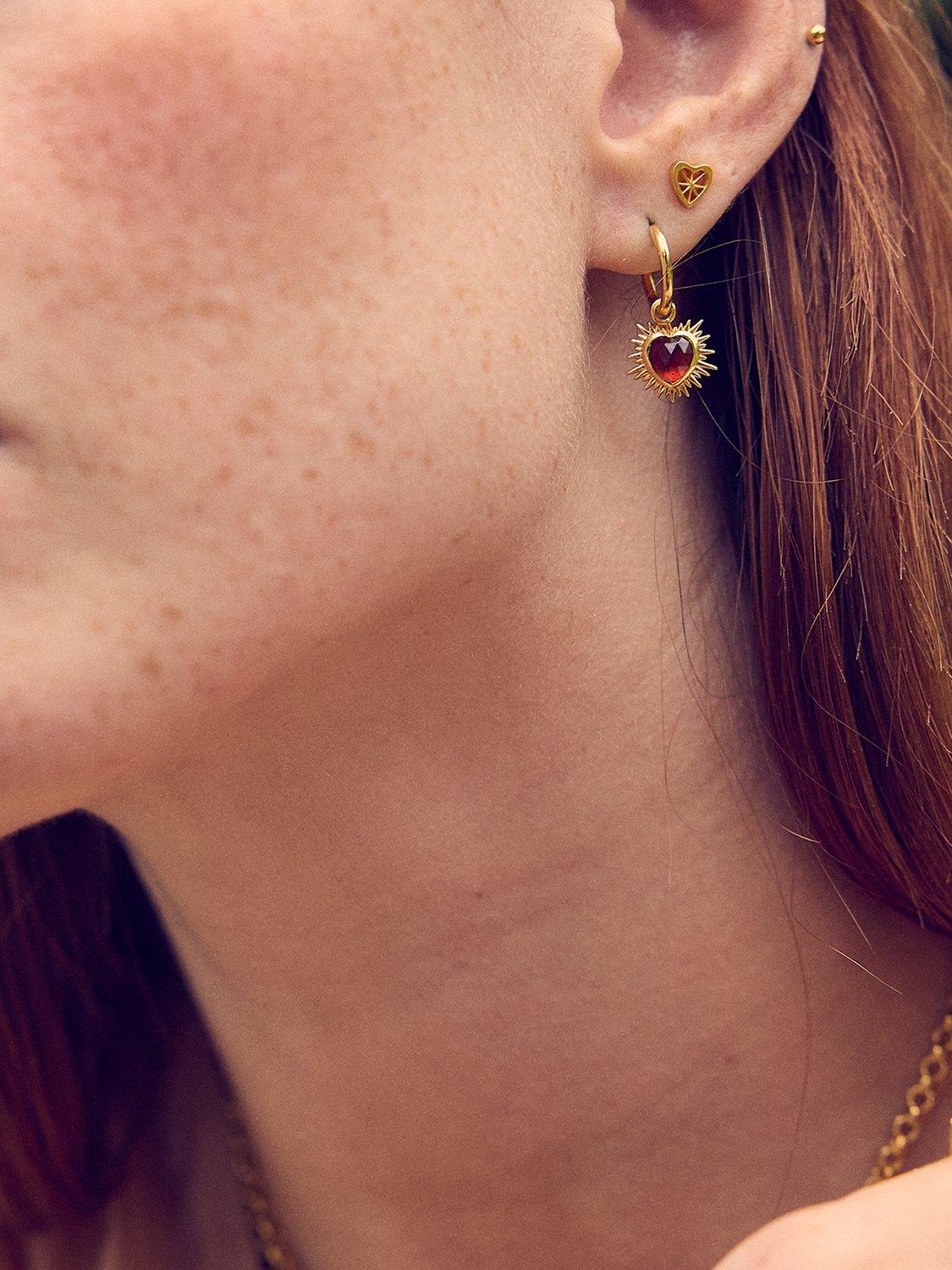 Product image 2 of 4, which shows Rachel Jackson London Love Story Heart Stud Earrings, Silver