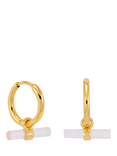 Rachel Jackson London Mini Rose Quartz T-Bar Earrings, Gold