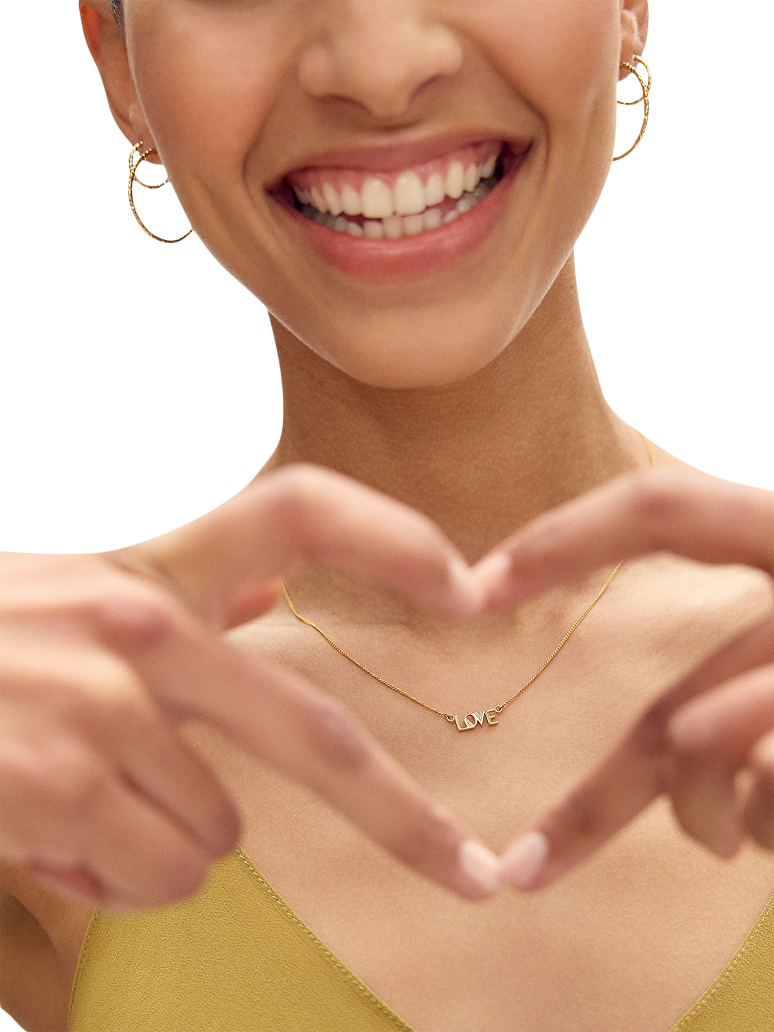 Product image 2 of 4, which shows Rachel Jackson London Mini Art Deco Love Necklace, Silver