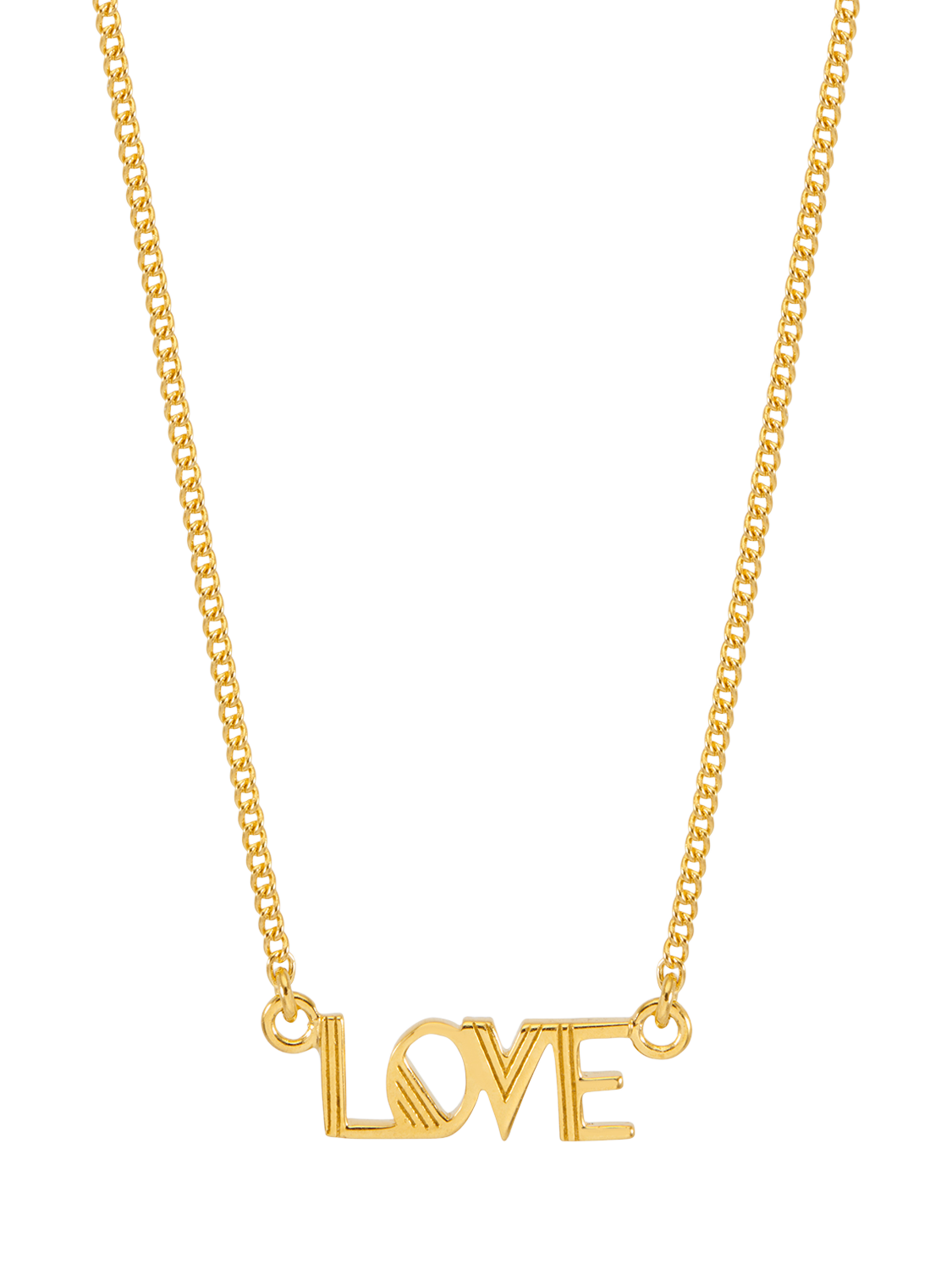 Product image 1 of 4, which shows Rachel Jackson London Mini Art Deco Love Necklace, Gold