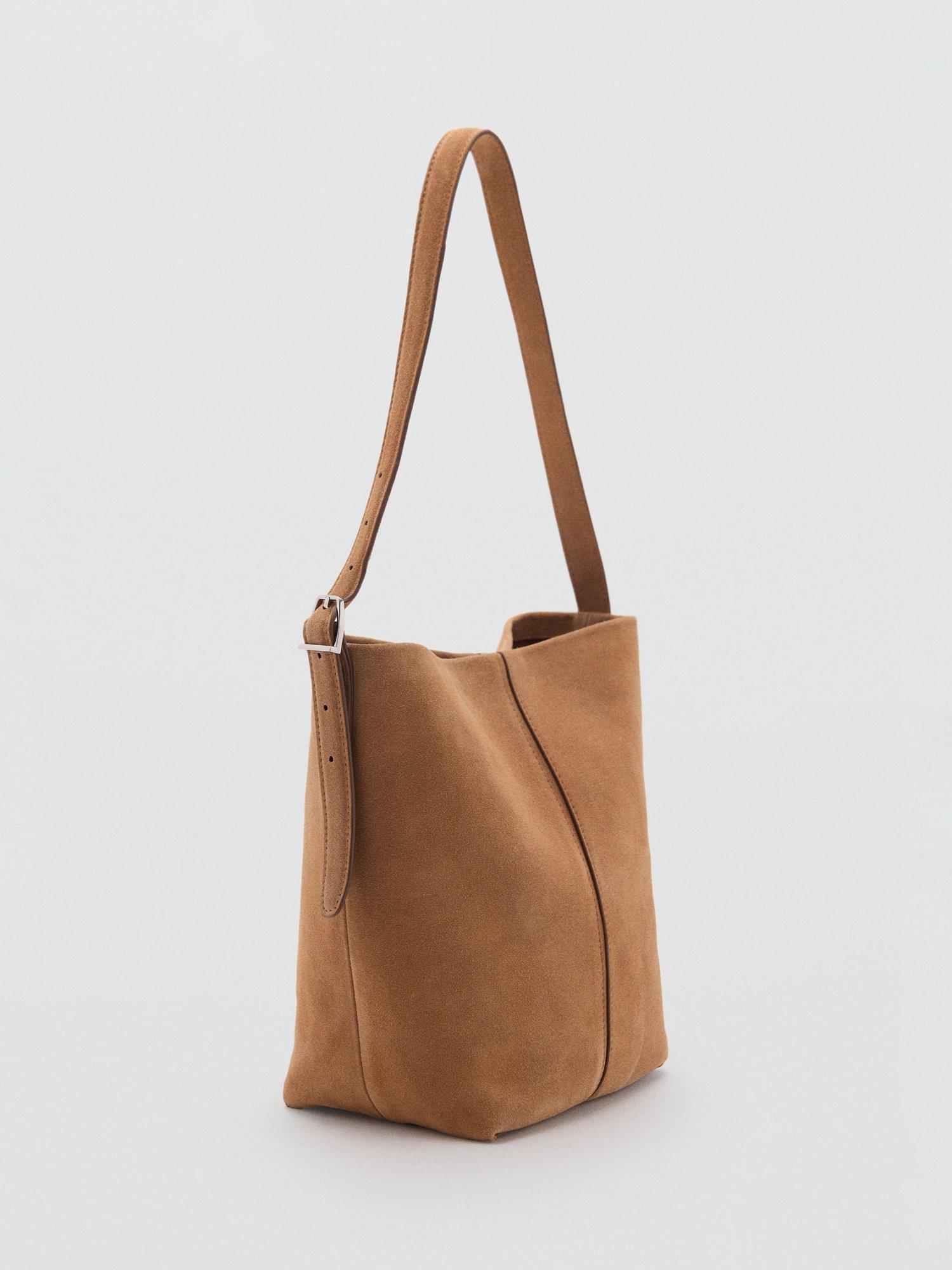 Mango Carnaby Leather Bucket Bag