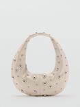 Mango Mei Faux Leather Studded Shoulder Bag, Natural White