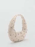 Mango Mei Faux Leather Studded Shoulder Bag, Natural White