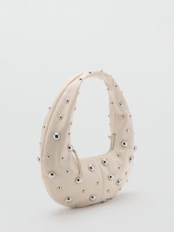 Mango Mei Faux Leather Studded Shoulder Bag, Natural White - view 2, Natural White