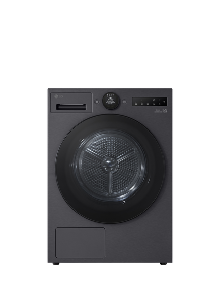 LG RHX7010TBB Freestanding Heat Pump Tumble Dryer, 10kg Load, Matte Black, Matte Black