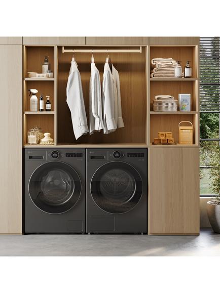 LG RHX7010TBB Freestanding Heat Pump Tumble Dryer, 10kg Load, Matte Black - view 2, Matte Black