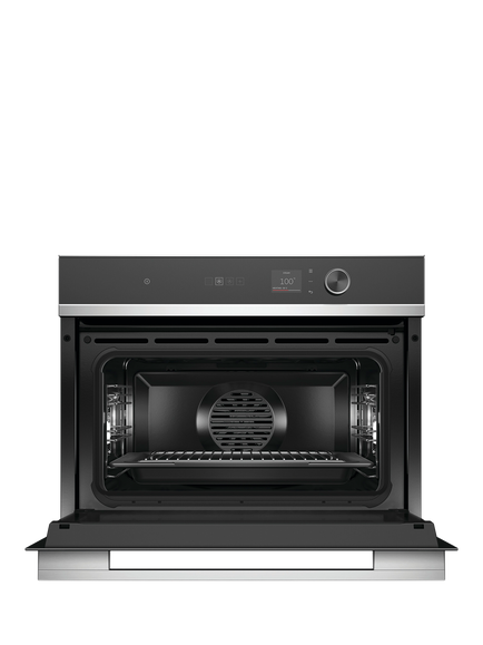 Fisher & Paykel OS60NDLX1 Built-In Combination Steam Oven, Black Glass - view 2, Black Glass