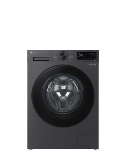 LG F4X5011TBB Freestanding Washing Machine, 11kg, 1400rpm Spin, Matte Black, Matte Black
