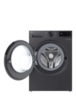 LG F4X5011TBB Freestanding Washing Machine, 11kg, 1400rpm Spin, Matte Black - view 2, Matte Black