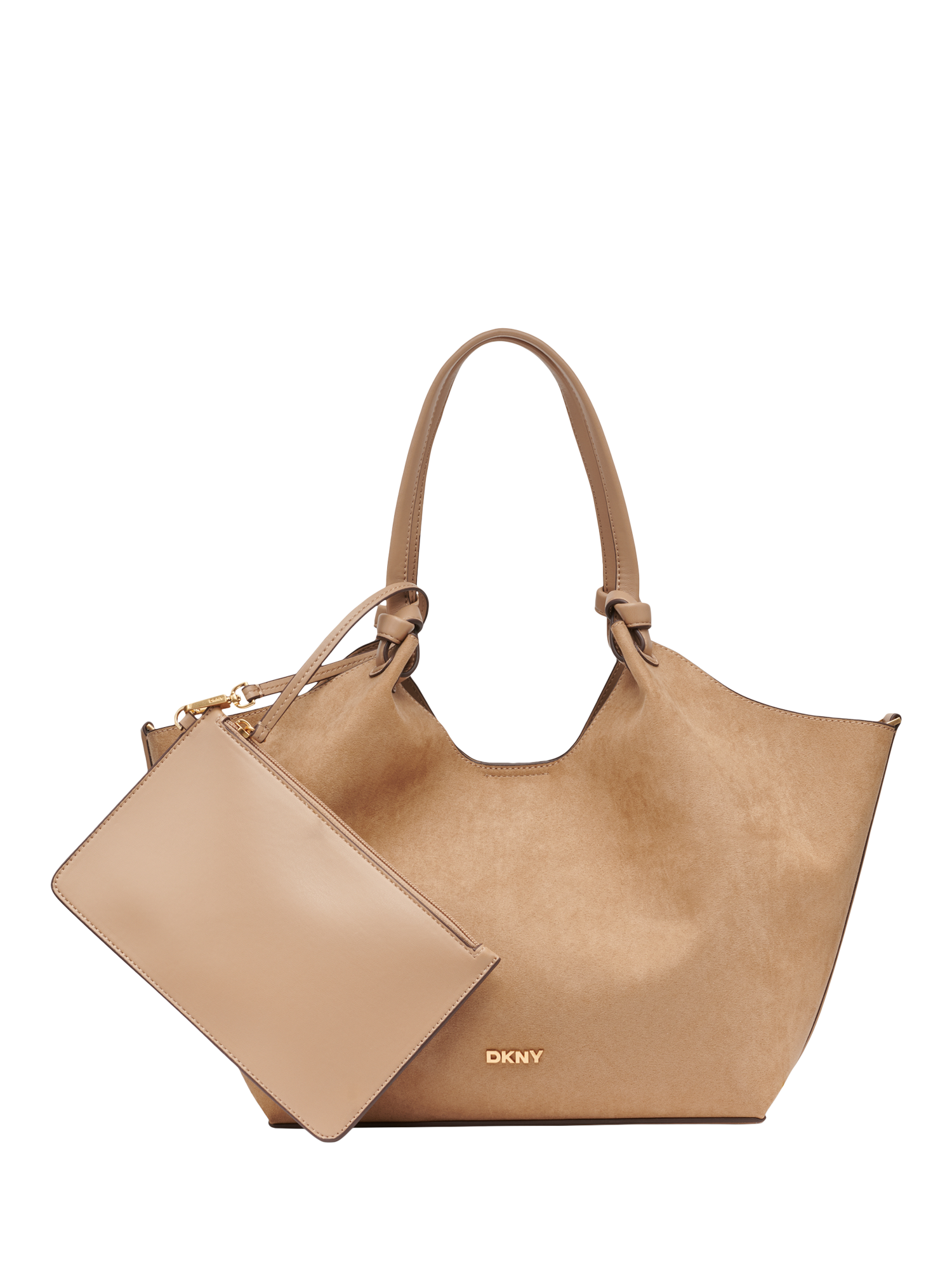 Product image 1 of 6, which shows DKNY Paula Shopper Medium Tote Bag, Cappuccino