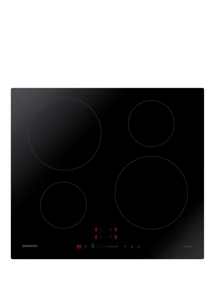 Samsung NZ64H37070K/EU 59cm Induction Hob, Black, Black