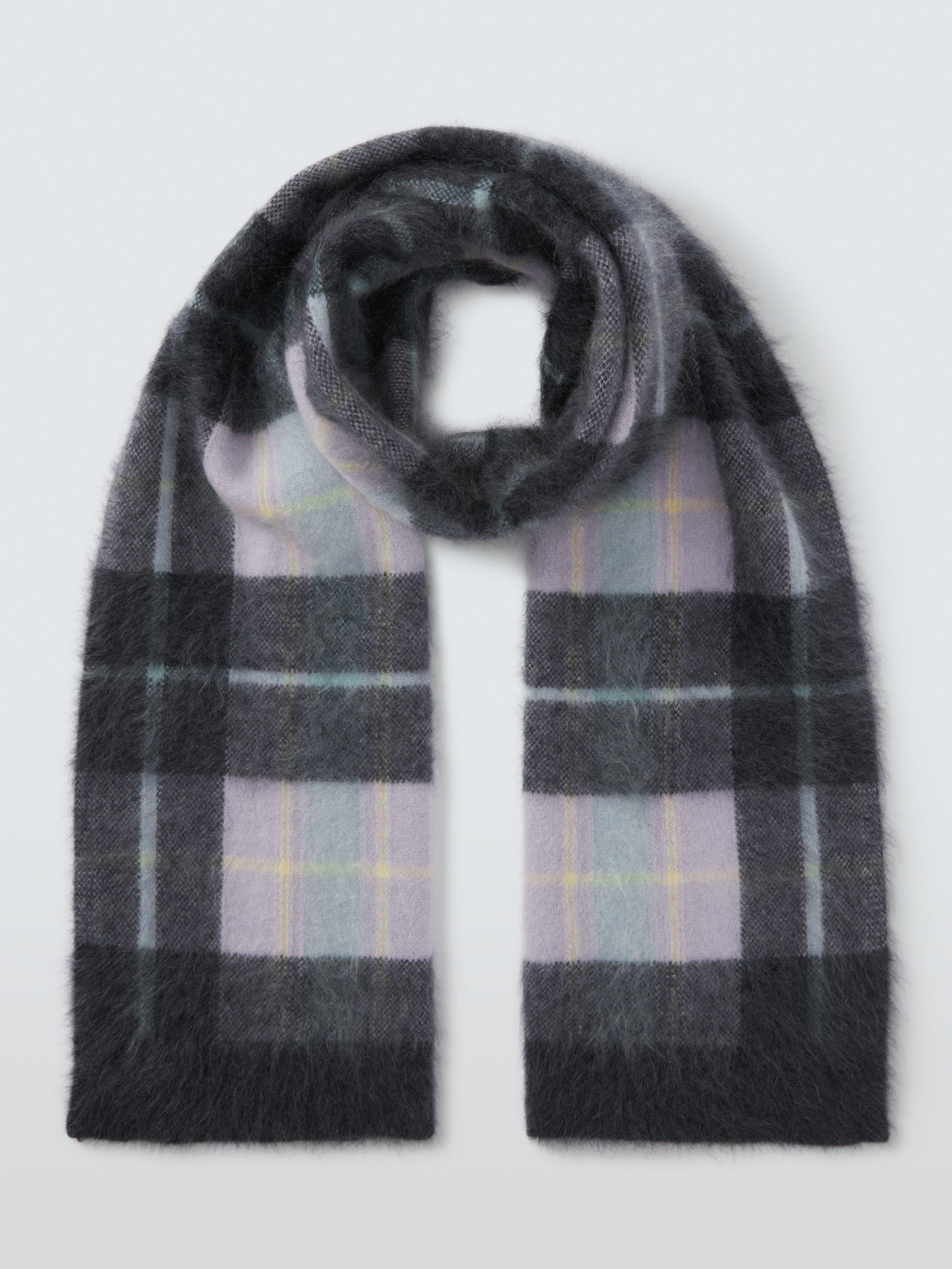Product image 2 of 6, which shows John Lewis Brushed Check Cashmere Scarf, Multi