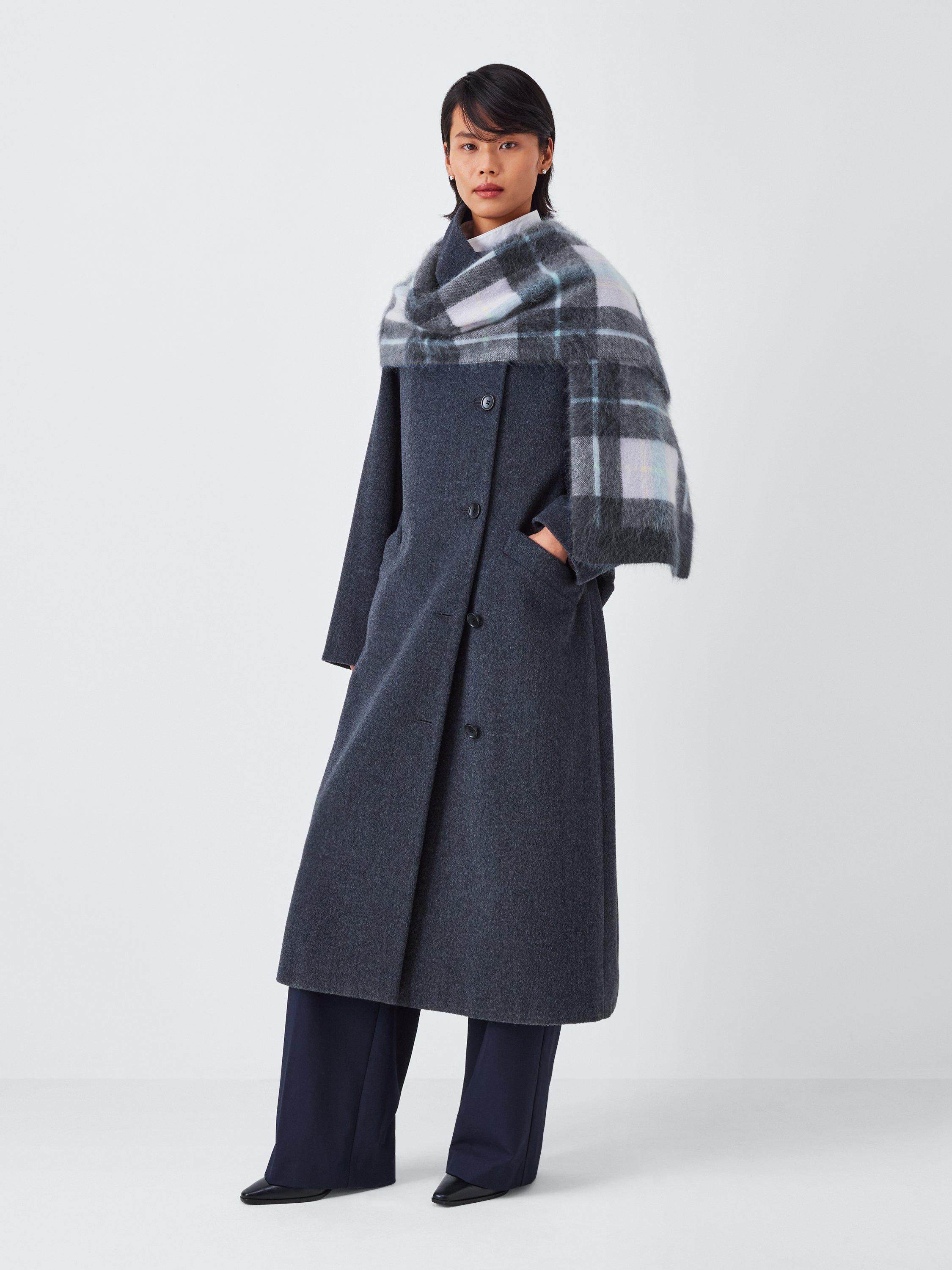 Product image 6 of 6, which shows John Lewis Brushed Check Cashmere Scarf, Multi