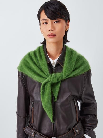 John Lewis Cashmere Triangle Scarf, Green