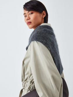 John Lewis Cashmere Triangle Scarf, Charcoal