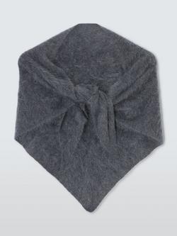 John Lewis Cashmere Triangle Scarf - view 2, Charcoal