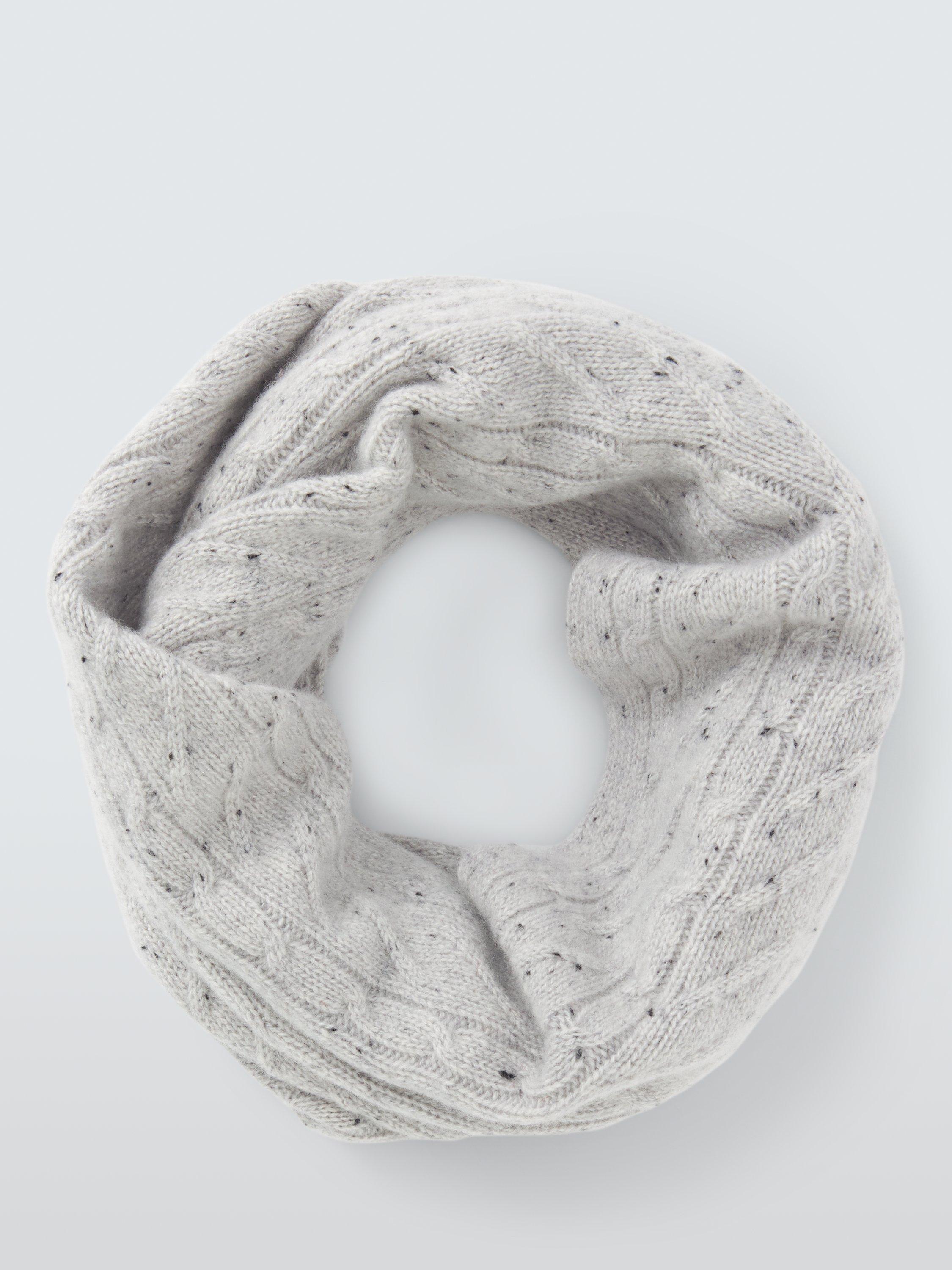Product image 2 of 6, which shows John Lewis Donegal Cable Cashmere Snood, Grey