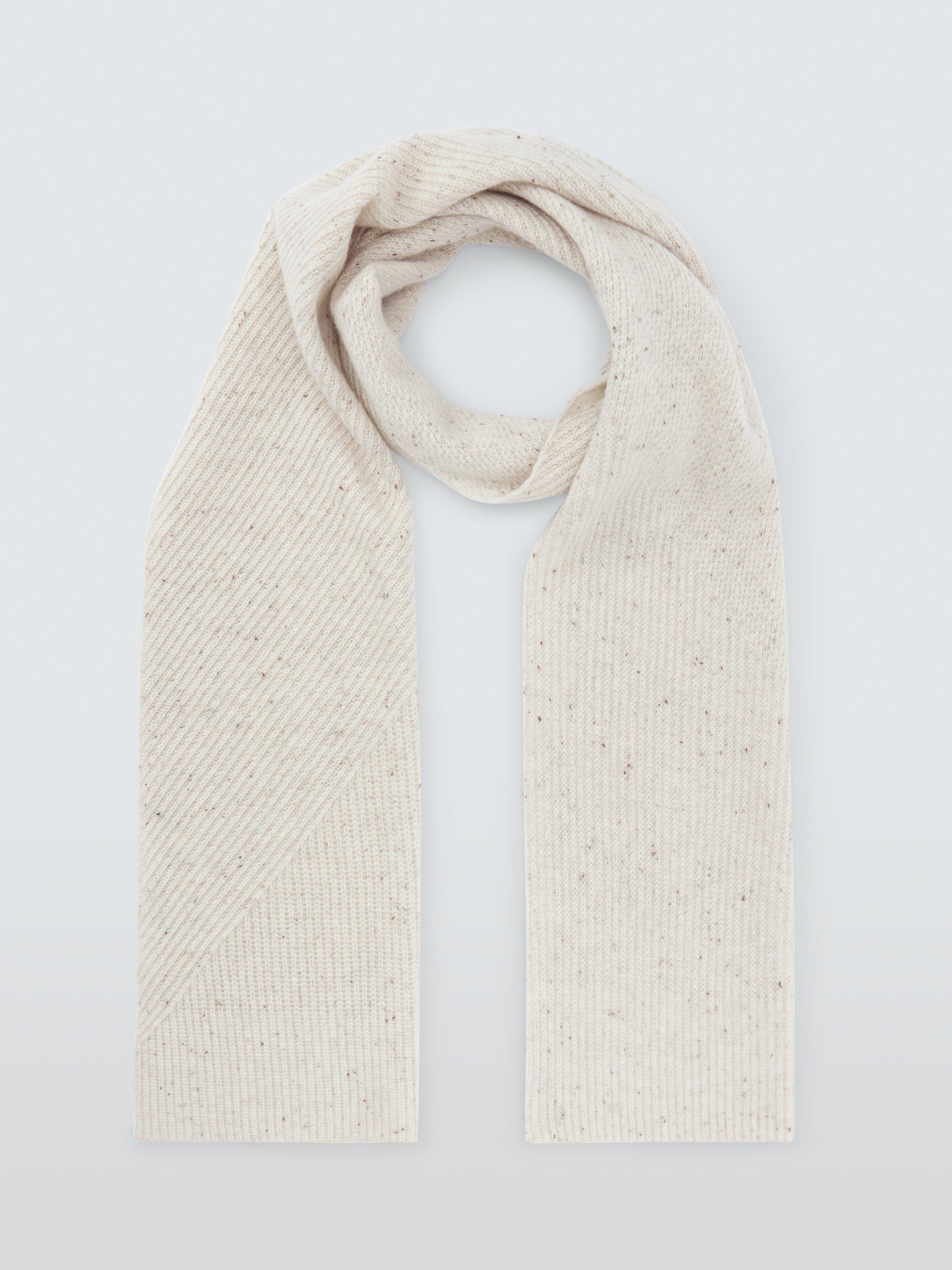 Product image 2 of 6, which shows John Lewis Donegal Ribbed Cashmere Scarf, Cream