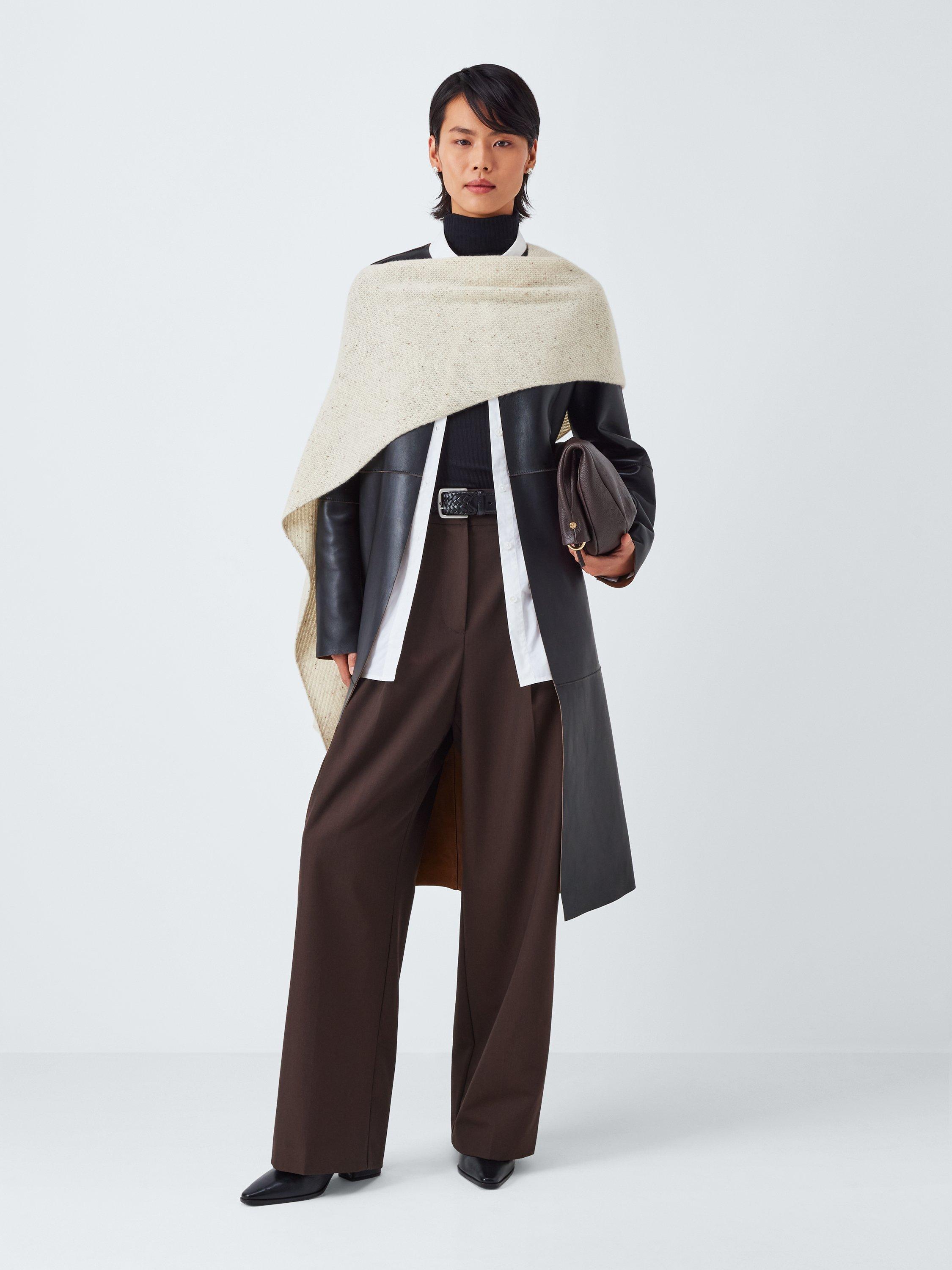 Product image 6 of 6, which shows John Lewis Donegal Ribbed Cashmere Scarf, Cream