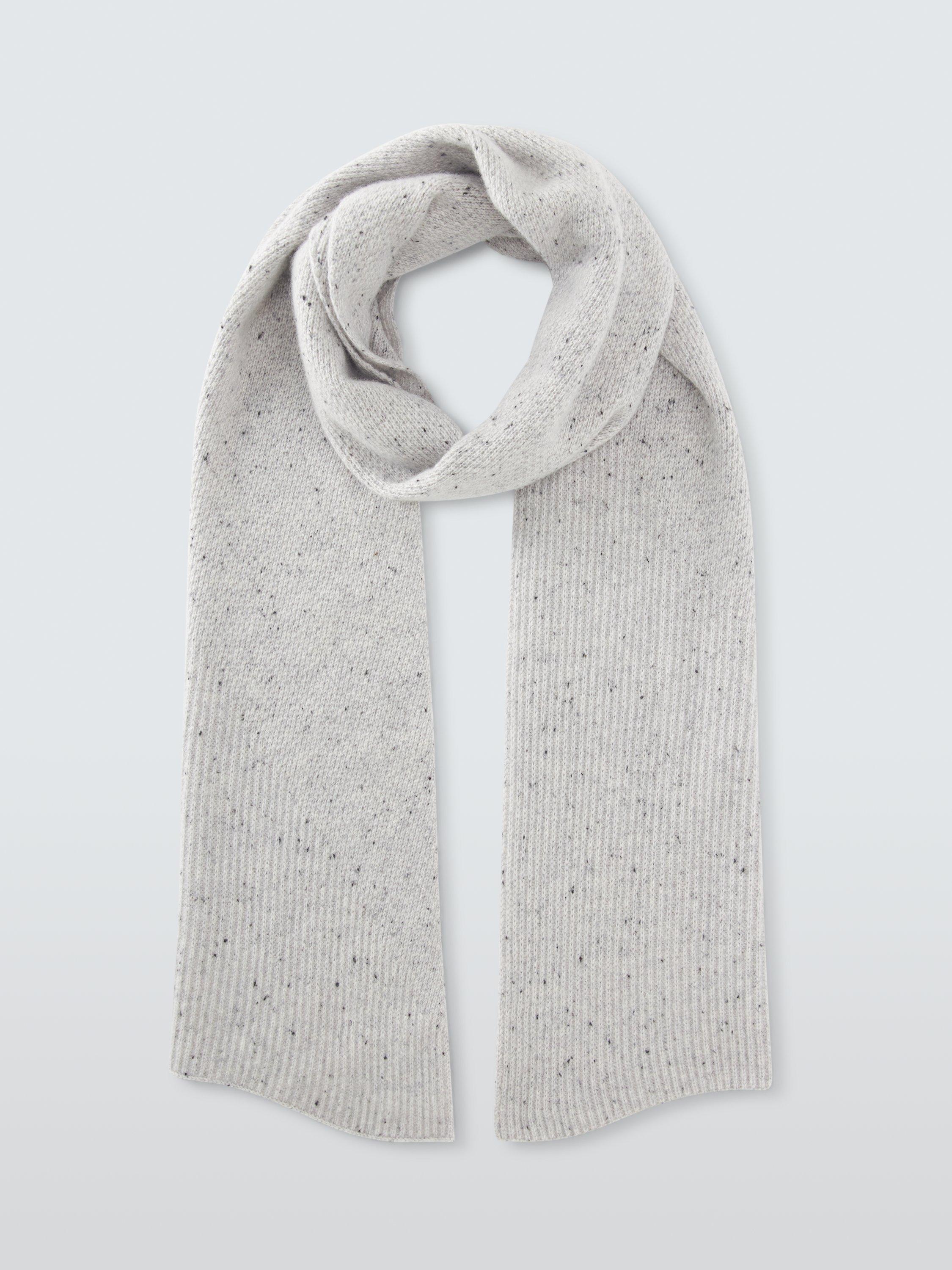 Product image 2 of 6, which shows John Lewis Donegal Ribbed Cashmere Scarf, Grey