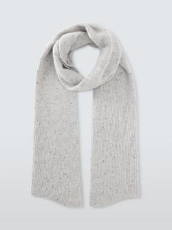 John Lewis Donegal Ribbed Cashmere Scarf - view 2, Grey