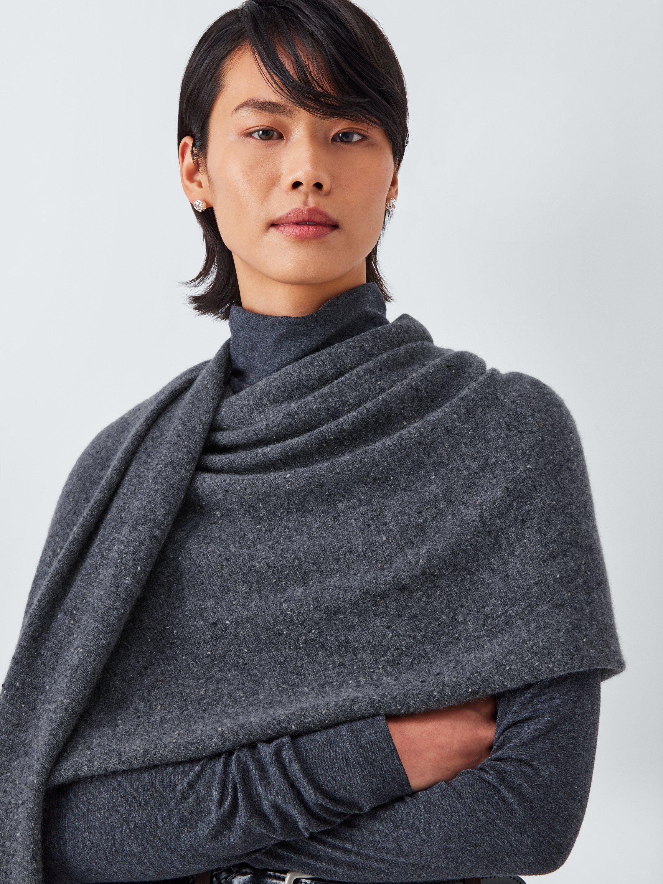 Product image 1 of 6, which shows John Lewis Donegal Cashmere Scarf, Charcoal