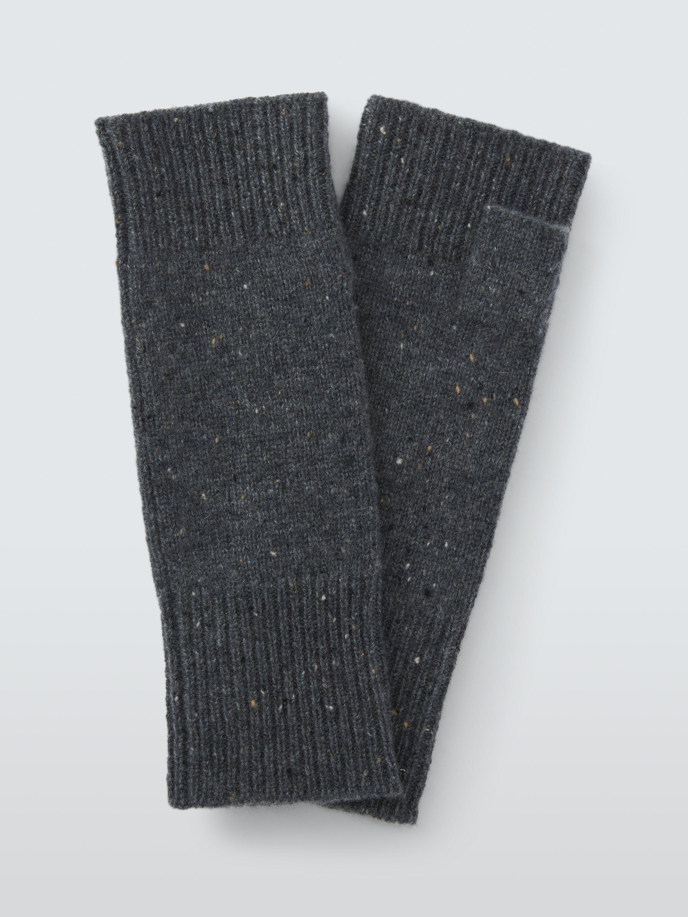 Product image 1 of 3, which shows John Lewis Donegal Cashmere Handwarmers, Charcoal
