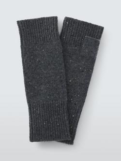 John Lewis Donegal Cashmere Handwarmers, Charcoal, Charcoal