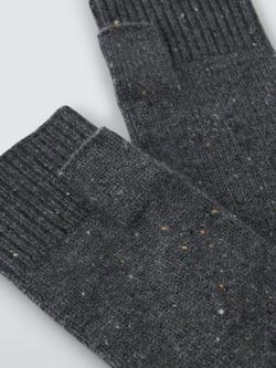 John Lewis Donegal Cashmere Handwarmers, Charcoal - view 2, Charcoal