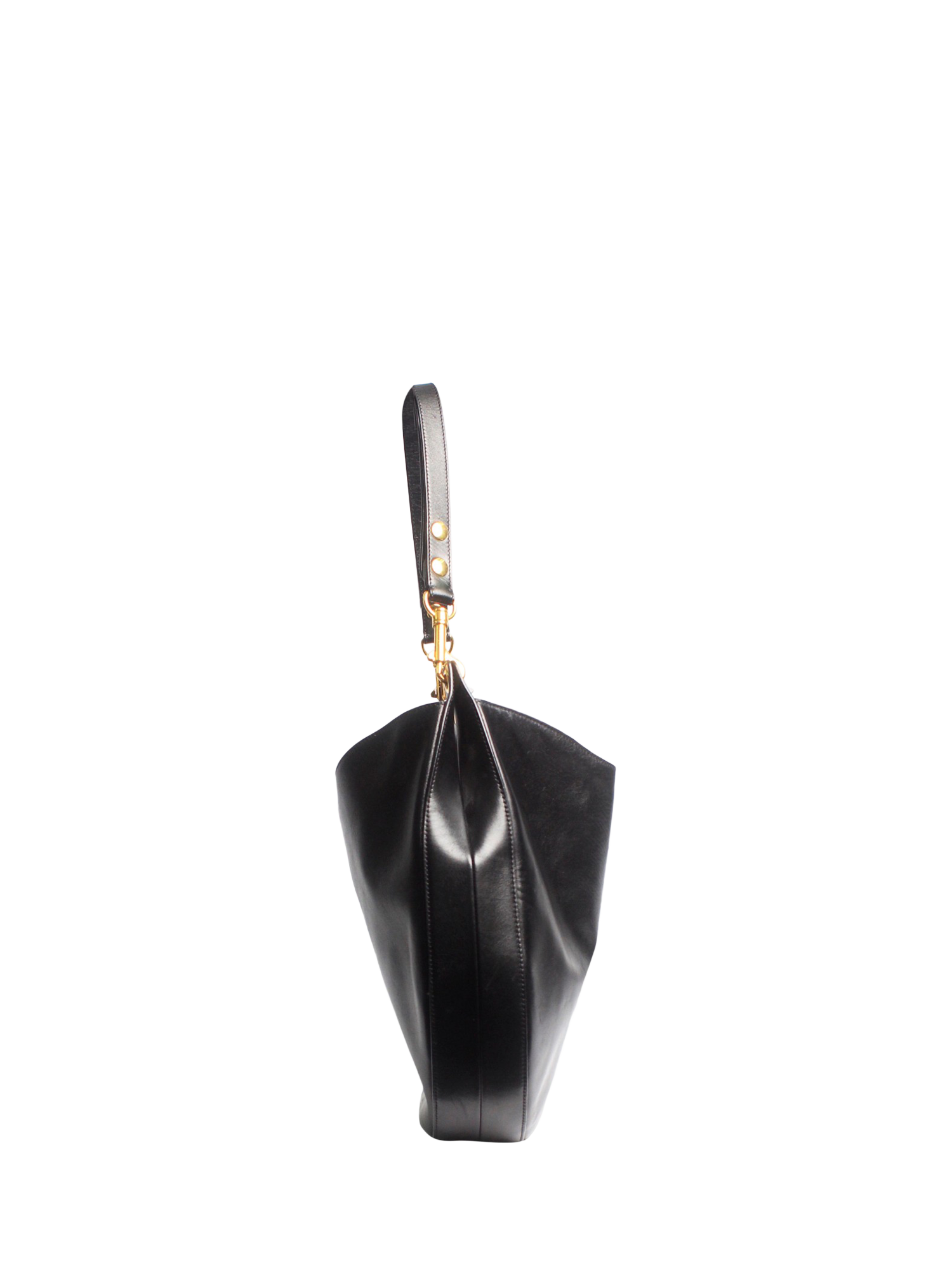 Product image 2 of 5, which shows Pre-loved CELINE Leather Rounded Shoulder Bag, Black