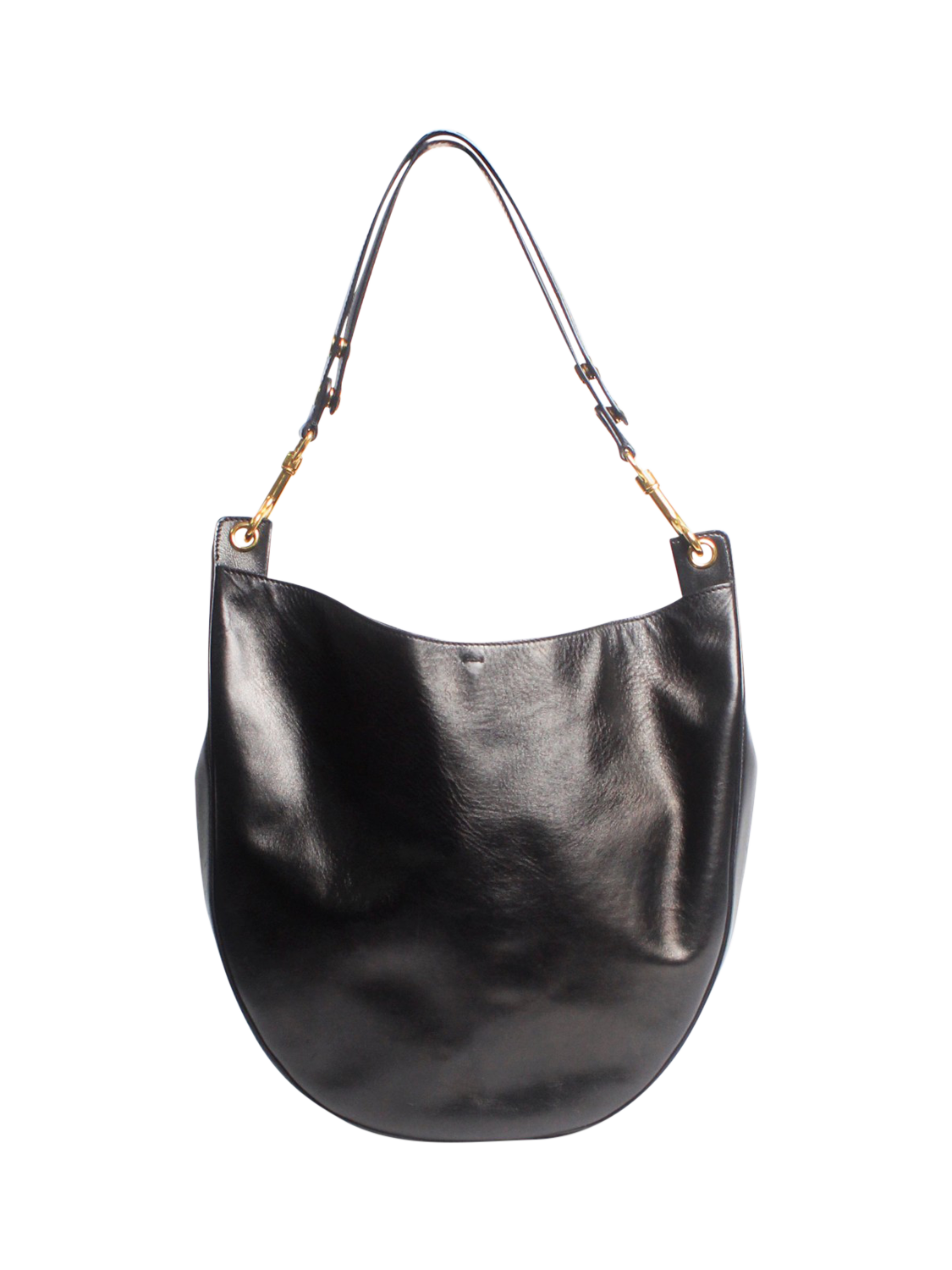 Product image 3 of 5, which shows Pre-loved CELINE Leather Rounded Shoulder Bag, Black