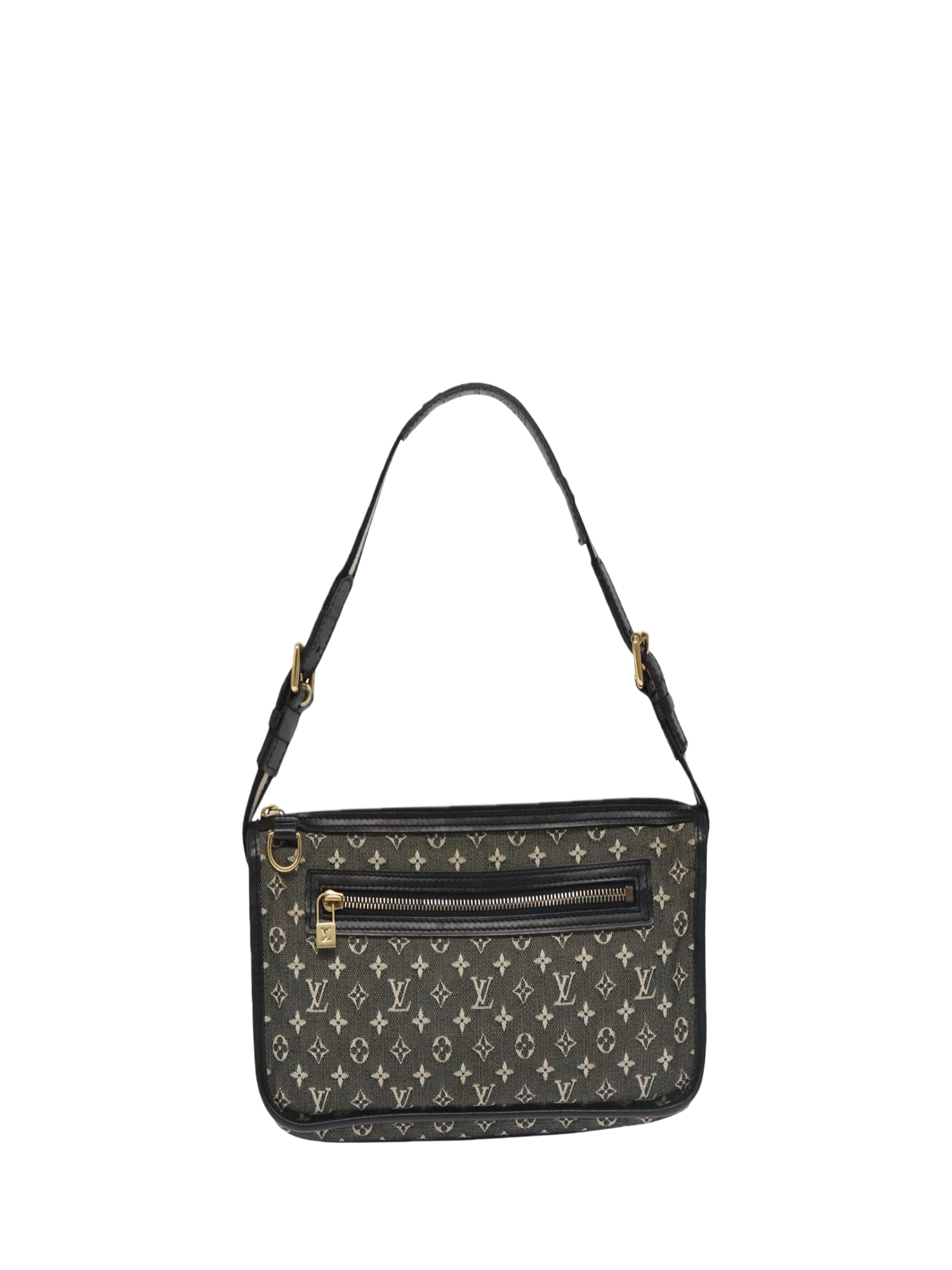 Product image 2 of 10, which shows Pre-loved Louis Vuitton 2005 Monogram Mini Pochette Catrain Shoulder Bag, Black