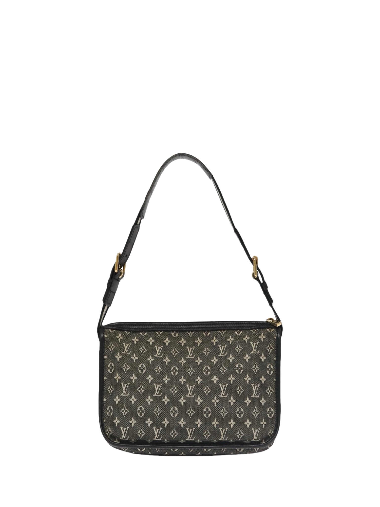 Product image 3 of 10, which shows Pre-loved Louis Vuitton 2005 Monogram Mini Pochette Catrain Shoulder Bag, Black