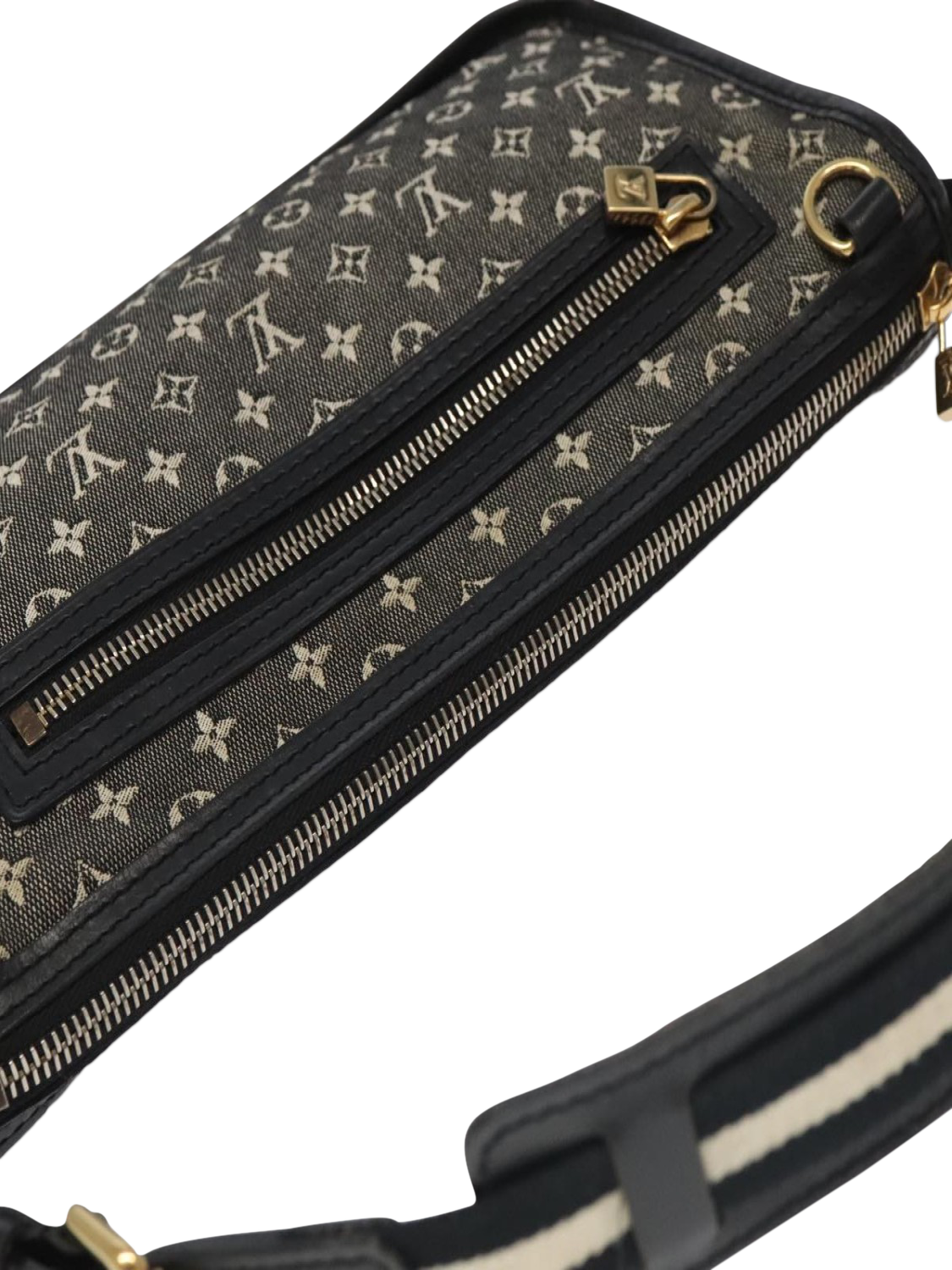 Product image 6 of 10, which shows Pre-loved Louis Vuitton 2005 Monogram Mini Pochette Catrain Shoulder Bag, Black
