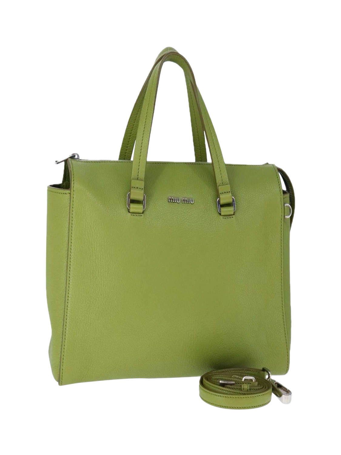 Pre-loved Miu Miu Leather 2Way Shoulder Bag, Green