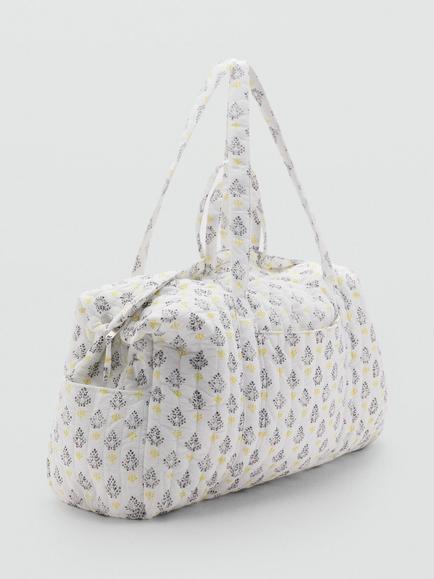 Mango Miracle Floral Cotton Maternity Bag, Yellow/Multi - view 2, Yellow/Multi
