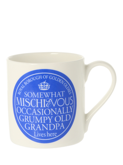 McLaggan Smith Mischievous Grandpa Bone China Mug, 350ml, Blue, Multi