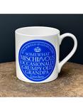 McLaggan Smith Mischievous Grandpa Bone China Mug, 350ml, Blue