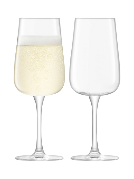 LSA International Arc Glass Champagne Flute, Set of 2, 280ml, Clear, Clear